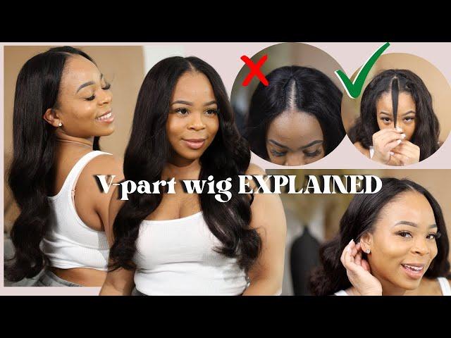 Tired of Lace? Try a V PART WIG! NO GLUE/ LACE EASY INSTALL | Very Little leave out |Beauty forever