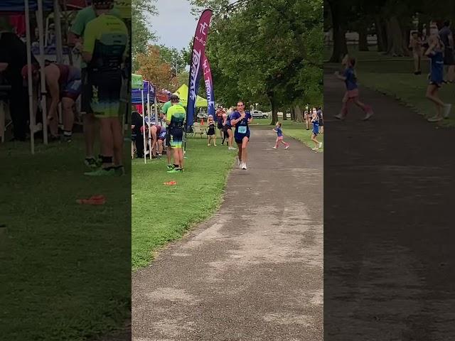 Finishing her first triathlon! #ozarklife #runningfamily #triathlon  ing