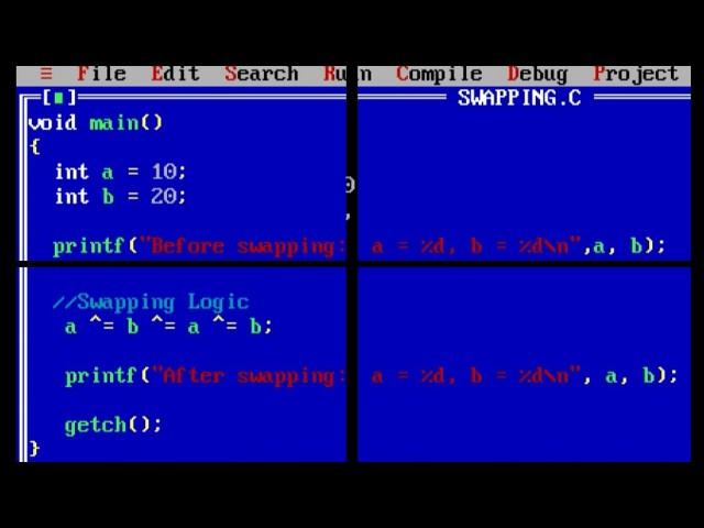 Swapping two numbers in C using XOR swap algorithm / Bitwise Exclusive OR Operator - New Version