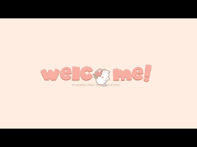 cute aesthetic Intro & Outro templates (with strawberry and a cat) | FREE FOR USE