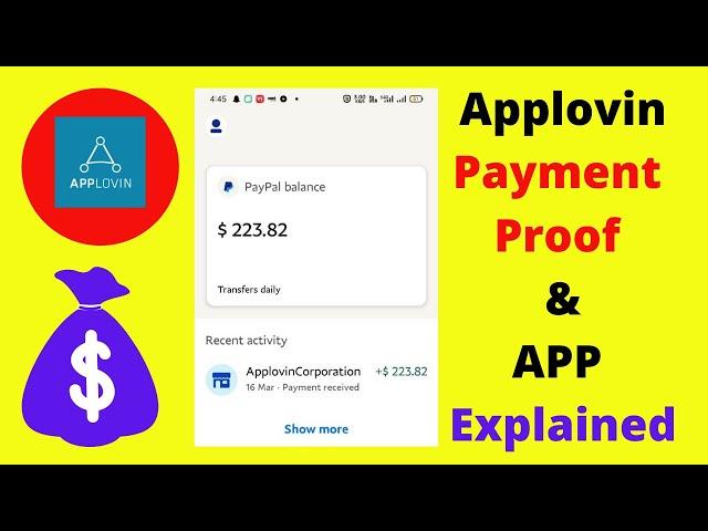 Applovin payment proof & App Explained Details || Applovin self click payment proof || as developers