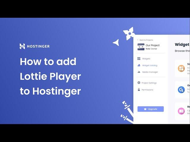 How to add a Lottie Player to Hostinger