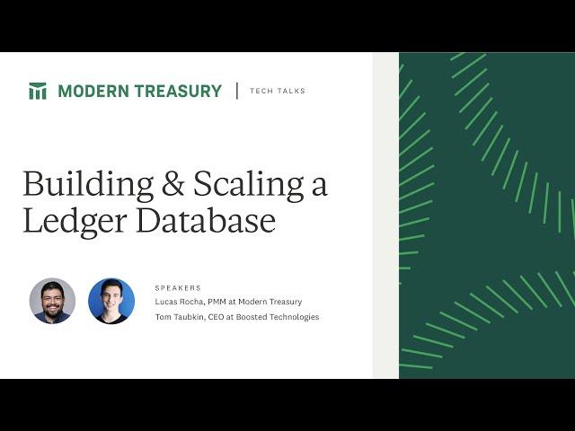 Tech Talk: Building & Scaling a Ledger Database