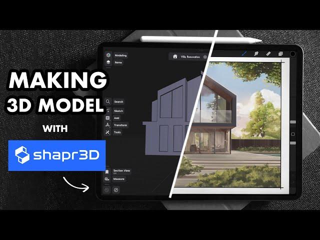 How to make a 3D MODEL using SHAPR3D on the IPAD - Architectural Visualization