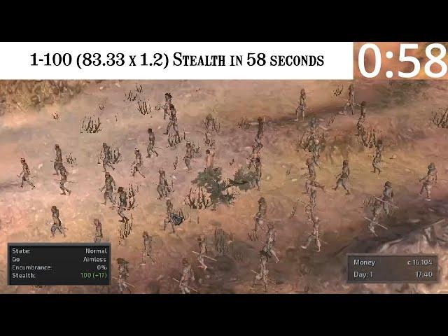 The Best Kenshi Stealth Guide 1-100 (83.33x1.2) in 58 seconds!