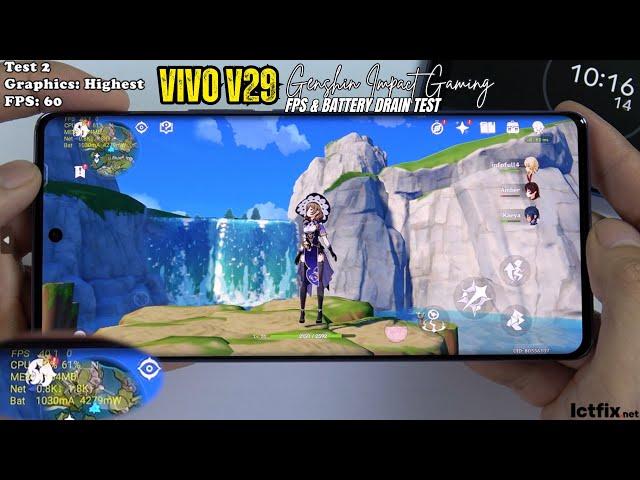 Vivo V29 Genshin Impact Gaming test | Snapdragon 695, 120Hz Display