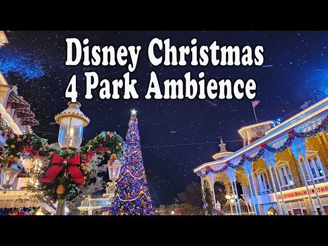 10 Hours of Disney World Christmas Decor | Relaxing Snowy Ambience for the Holidays | All 4 Parks |