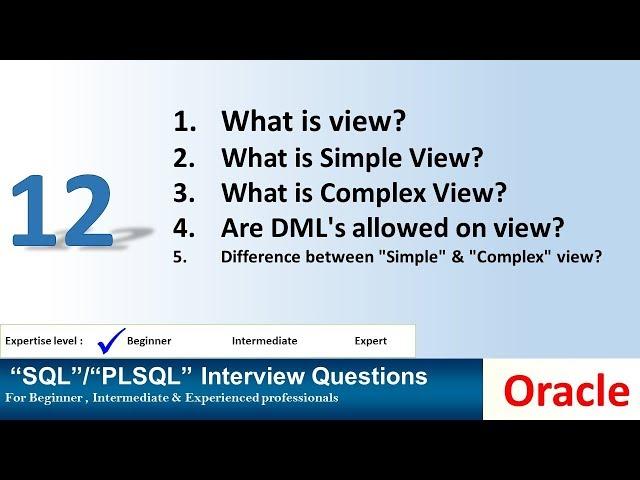 What is the view in oracle? simple view? complex view?