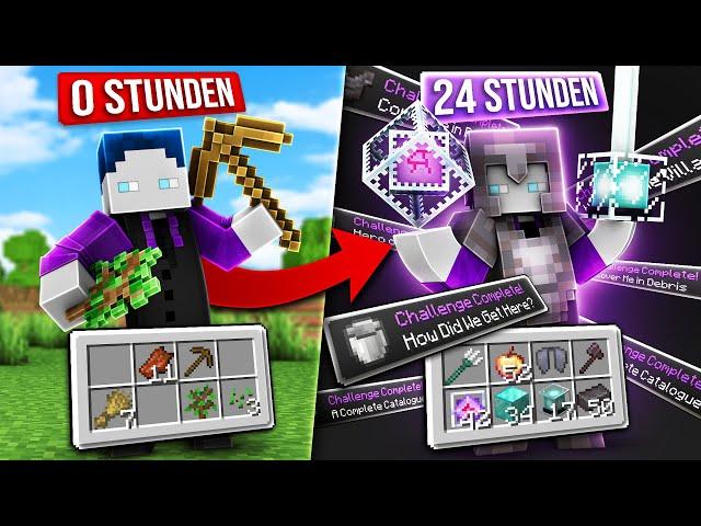 24 STUNDEN MINECRAFT AM STÜCK SPIELEN (ALLE MONSTER, ALLE ACHIEVEMENTS, ALLE ITEMS)