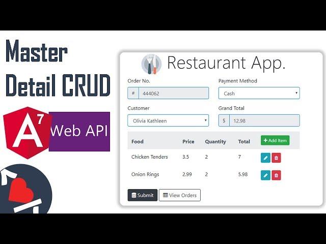 Complete Angular 7 Master Detail CRUD with Web API - Part 1