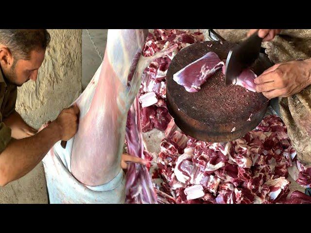 Amazing Goat Cutting By Expert Butcher | Mutton Cutting Skills | Goat Meat Cutting Factory