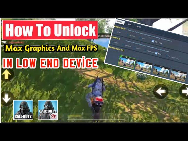 How To unlock ultra graphics and Max FPS in low end device | call of duty mobile