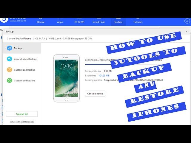 How to Use 3utools To Backup Restore From iPhone To iPhone with Single click