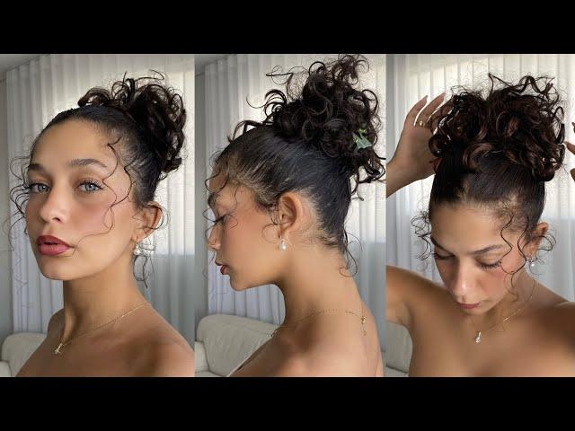 Curly Hair Updo | Hairstyle for Work, School, Date Night & Everyday