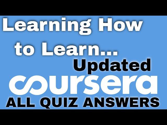 learning how to learn coursera answers | learning how to learn coursera quiz answers | Solutions Hub