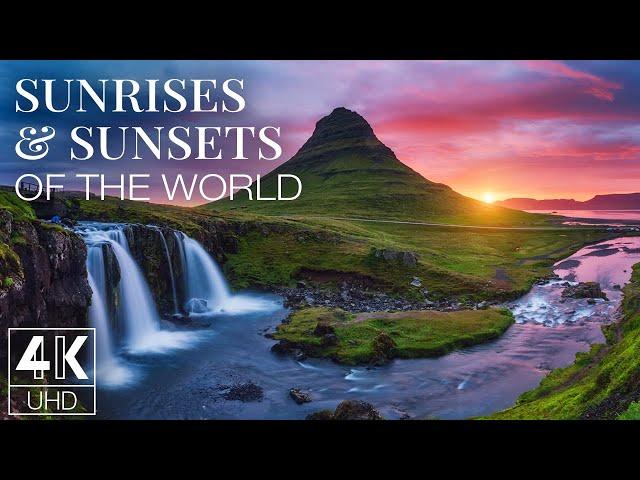 9 HRS Most Beautiful Sunrises & Sunsets of the World - Wallpapers Slideshow in 4K + Calming Music