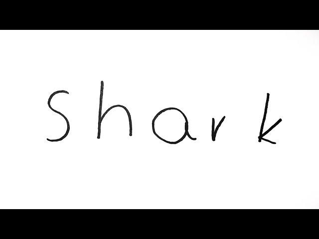 How to Turn Word Shark into a Cartoon Shark. Dirty Art on Paper for Kids!