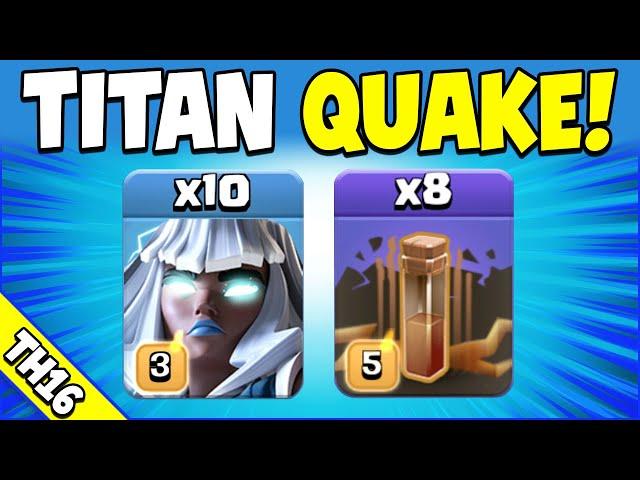 10 x E-Titans + 8 x EQ = SUPER EASY!!! TH16 Attack Strategy (Clash of Clans)