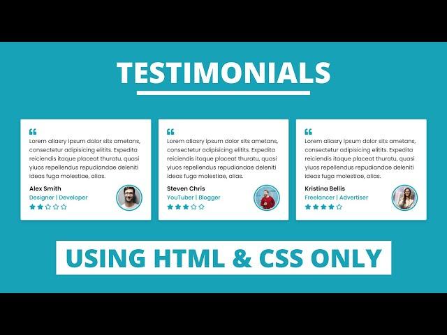 Responsive Testimonials Section using only HTML & CSS