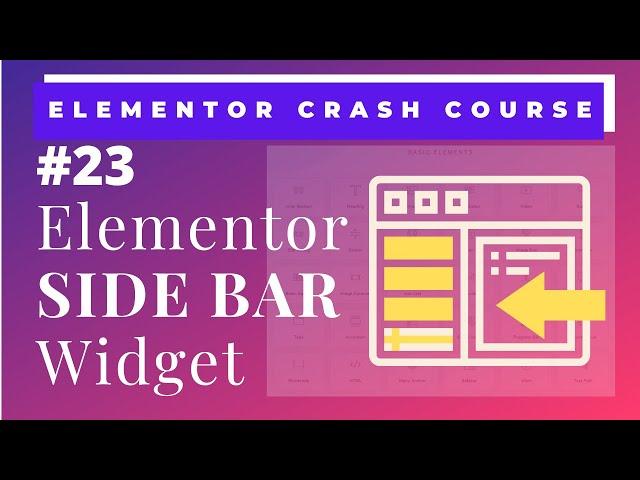 Elementor Sidebar Widget | Add amazing sidebars to your WordPress websites using Elementor