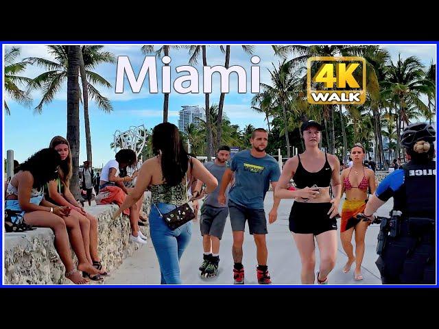 【4K】WALK South Beach MIAMI Florida USA 4k walking video