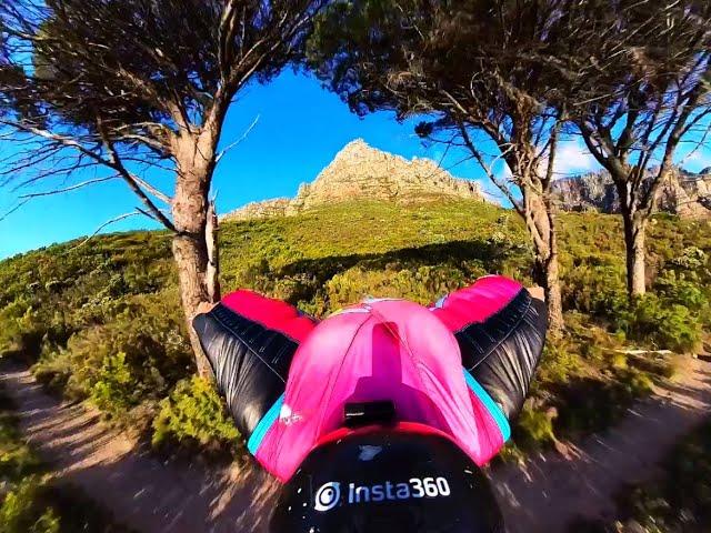 POV: Tree gate Cape Town Wingsuit Base jump Sunsetjump