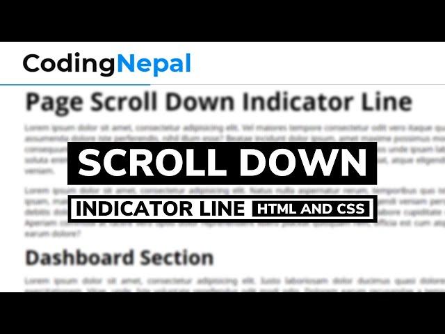 Page Scroll Down Indicator Line in HTML CSS & Javascript | CodingNepal