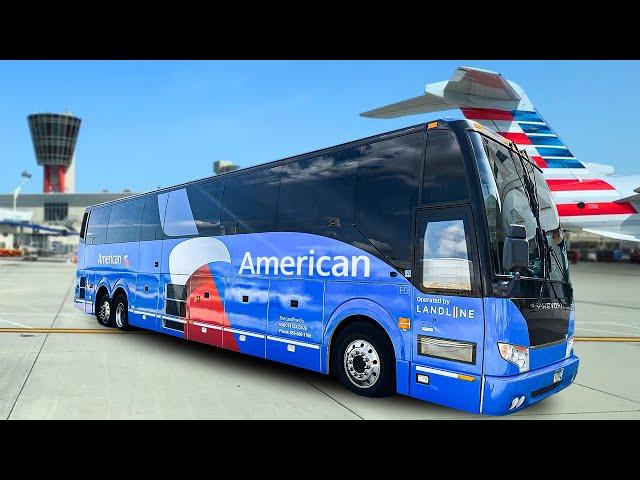 This AMERICAN AIRLINES flight is actually a BUS!