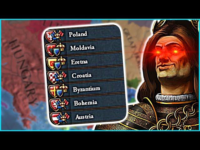 All Of Balkans & Poland In 10 YEARS! Easy World Conquest EU4 Hungary Guide