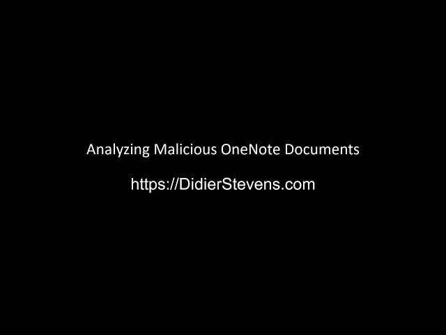 Analyzing Malicious OneNote Documents