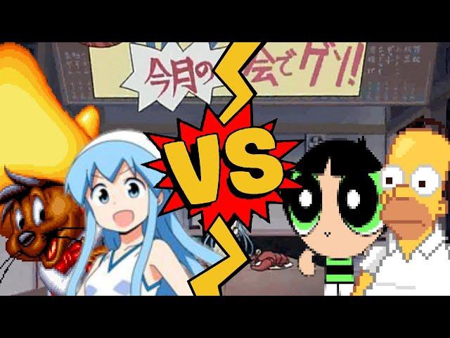 M.U.G.E.N Battles | Speedy Gonzales/Ika Musume vs Homer Simpson/Buttercup