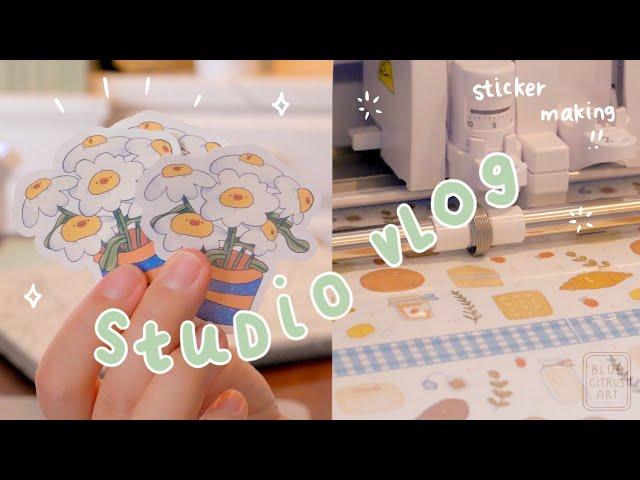 Studio Vlog ️ Making Stickers, Packing Coasters, Relaxing Studio Vlog!!