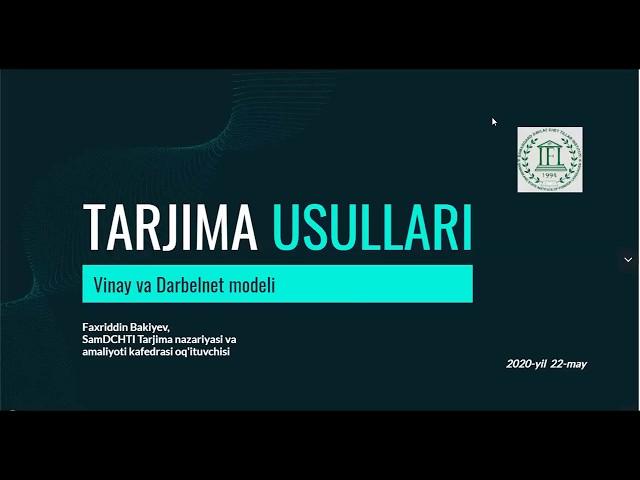 Tarjima usullari (Translation strategies and procedures)