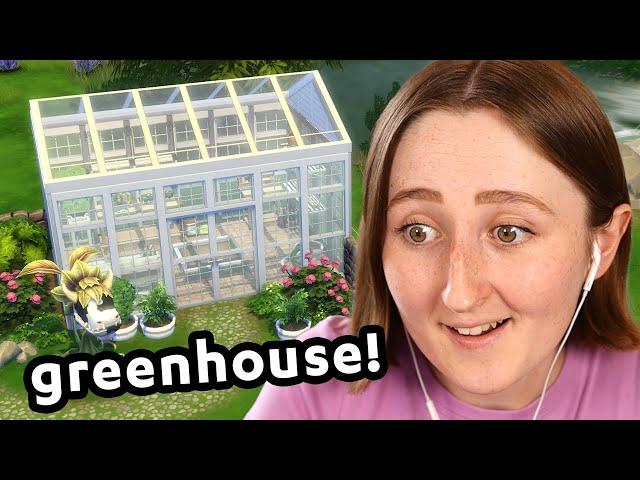i am obsessed with building greenhouses in the sims