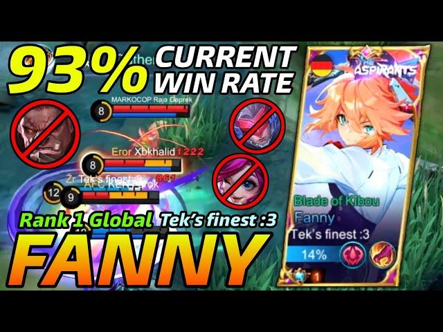 93% Win Rate S26 Fanny (Supreme No.1) Perfect Gameplay! - Top 1 Global Fanny by Tek’s finest :3 - ML