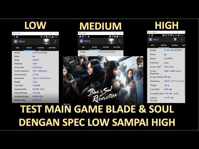 SPEK KENTANG, MAIN GAME BERAT, TEST GAME BLADE & SOUL DI SPEC HP RENDAH