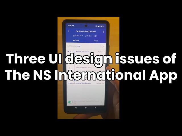 Three design issues with the NS International app