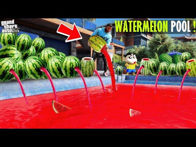 Franklin & Shinchan Make a Swimming Pool Into Watermelon Pool in GTA 5!