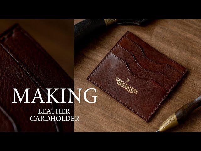 Making leather card wallet 90x100mm. Leather craft