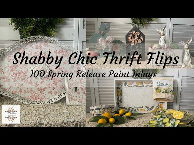 Shabby Chic Thrift Flips Using IOD Spring Release Paint Inlays