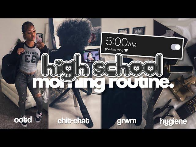 5AM HIGH SCHOOL MORNING ROUTINE | ootd, chit chat, classes, shower routine