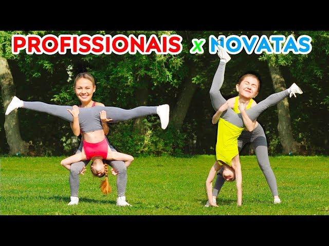 DESAFIO ACROBÁTICO IMPOSSÍVEL! PROFISSIONAIS x NOVATAS Gire a Roda Misteriosa |Truques de Ginástica