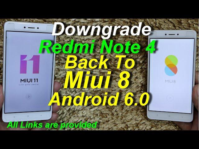 Downgrade Redmi Note 4 Back to Miui 8 Android 6.0 (Urdu+Hindi)