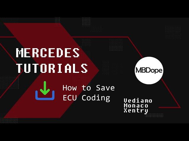 Mercedes ECU coding save VEDIAMO and DTS MONACO