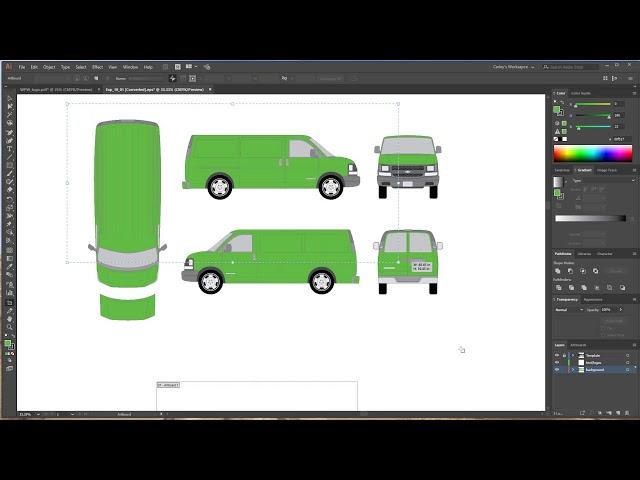Getting started with vector vehicle wrap template and design Adobe Illustrator