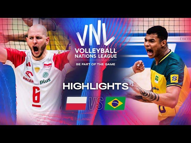  POL vs.  BRA - Quarter Finals | Highlights | Men’s VNL 2024