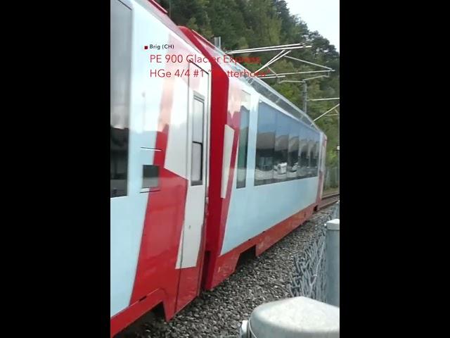 Glacier Express speeds out of Brig.  #trains #bahn