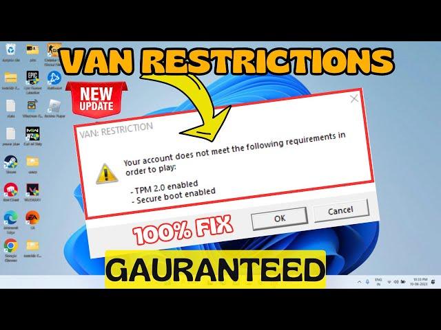 VAN Restrictions Valorant Secure boot failure Error Fix