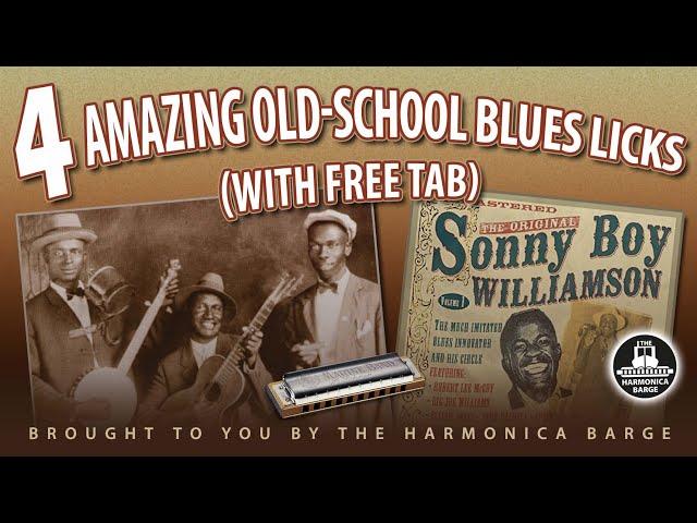 4 Amazing Old-School Blues Harp Licks-  Sonny Terry, Sonny Boy I and more ( C Harp Required)