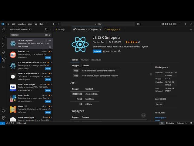 JS JSX Snippets in VS Code – The Ultimate Shortcut to Faster React Development! 